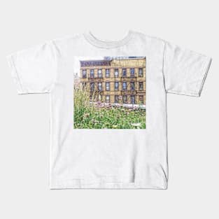 Flowers And Fire Escapes Kids T-Shirt